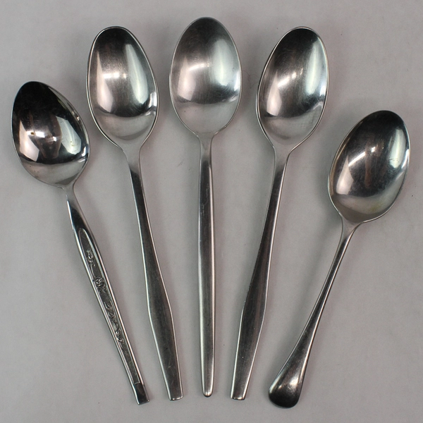 Lot of 11 Mismatched Stainless Steel Flatware Spoons Various Types