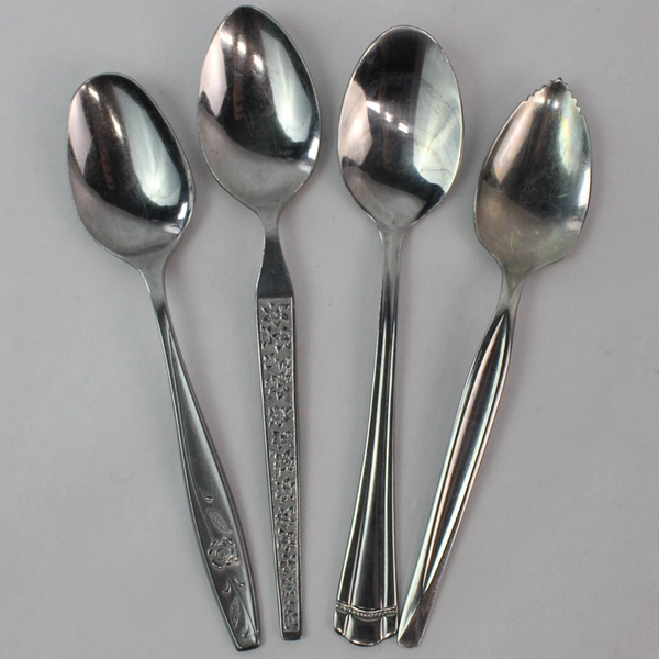 Lot of 11 Mismatched Stainless Steel Flatware Spoons Various Types