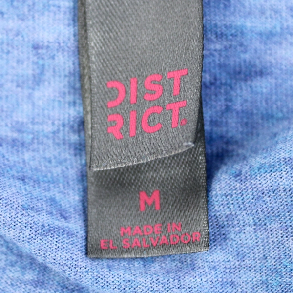 District Solid Blue V-Neck T-Shirt Women's Size Medium