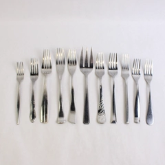 Lot of 11 Mismatched Flatware Stainless Steel Forks Various Types