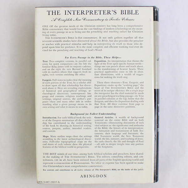 The Interpreter's Bible A Commentary in Twelve Volumes Vol 11 1982 HC DJ