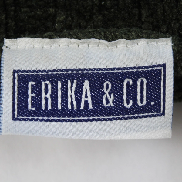 Erika & Co. Green Blue Color Block Knit Turtle Neck Sweater Size XL