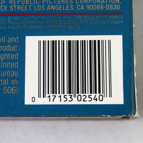 The Bells of St. Mary's VHS 1992 Bing Crosby Ingrid Bergman Colorized Edition