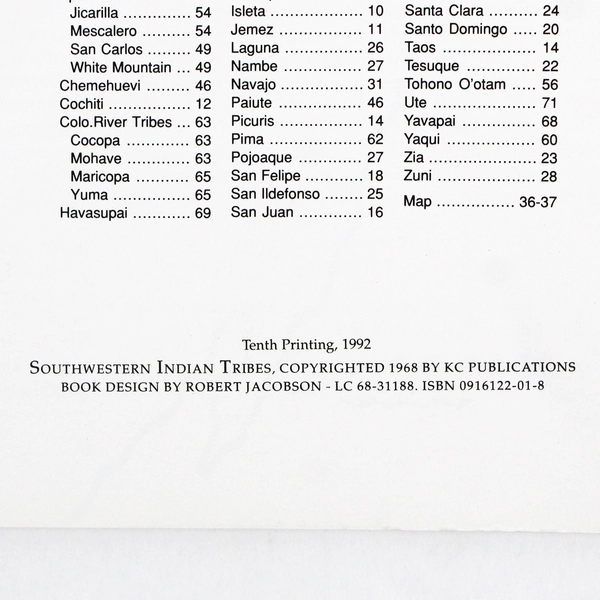 Southwestern Indian Tribes by Tom Bahti 1992 Paperback