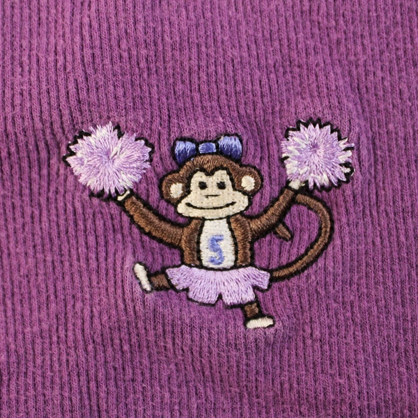 Unbranded Purple Tank Top With Embroidered Cheerleading Monkey Women's Small