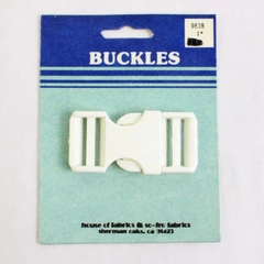 Vintage White Plastic Side Release Parachute Buckle For 1" Strap SEALED