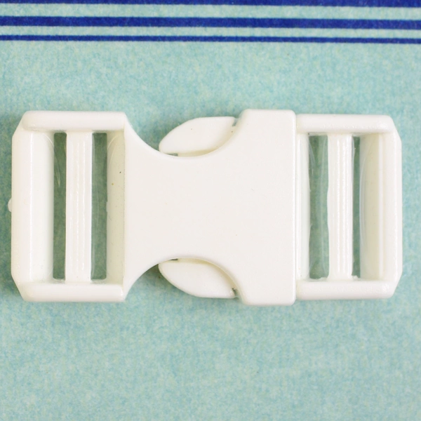 Vintage White Plastic Side Release Parachute Buckle For 1" Strap SEALED