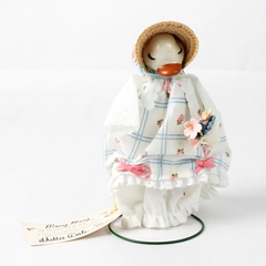 1980s Just Ducky Figurine Ceramic Face Nursey Rhyme Mary Mary Wire Stand