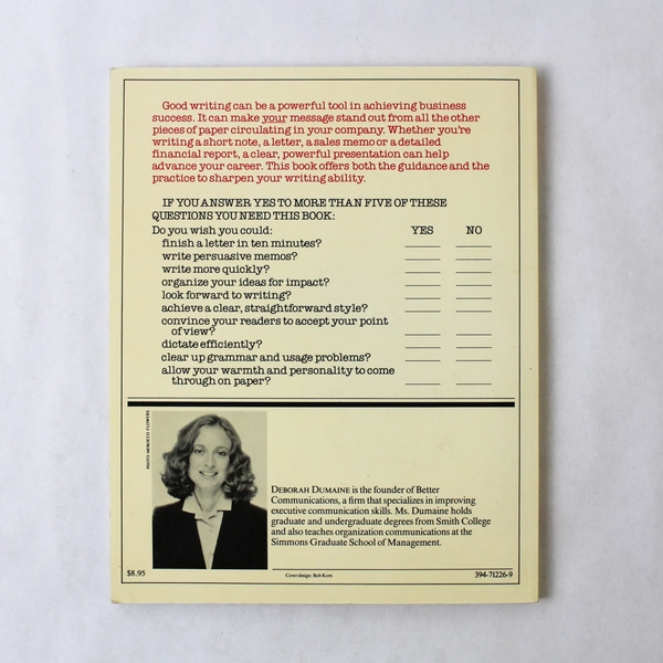 Write to the Top: Writing for Corporate Success by Deborah Dumaine, 1983