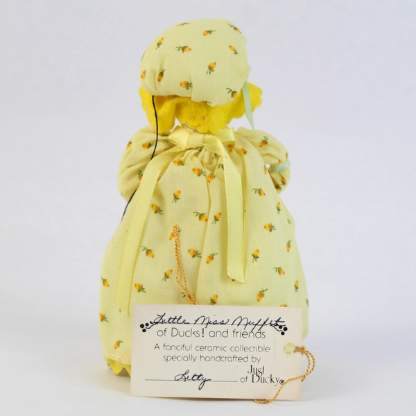 Vintage 1980s Just Ducky Little Miss Muffet Figurine With Wire Stand