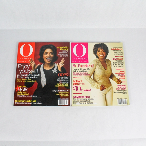 Lot of 2 O The Oprah Magazine Nov & Dec 2003 - Good Condition Collectibles