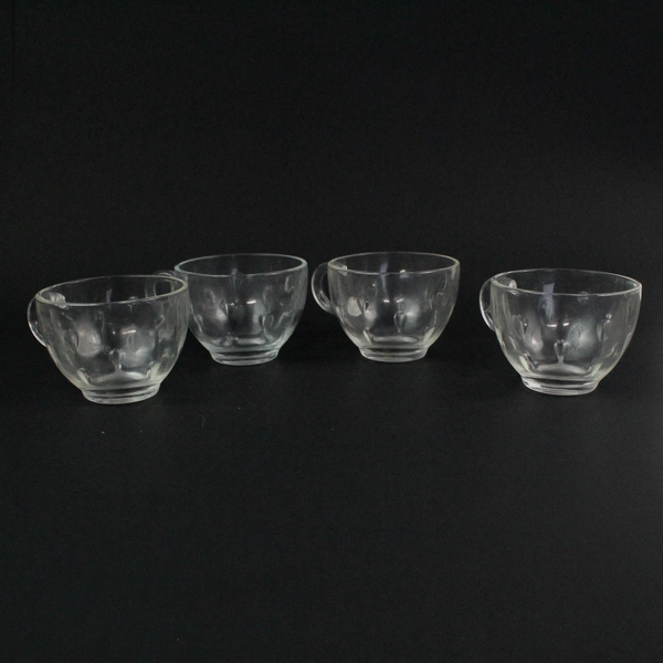 Set of 4 Hazel Atlas Colonial Lady Snack Plates And Cups Original Box