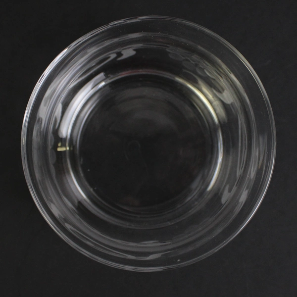 Unmarked Etched Flowers Clear Glass Small Decorative Trinket Bowl 2.5" Tall