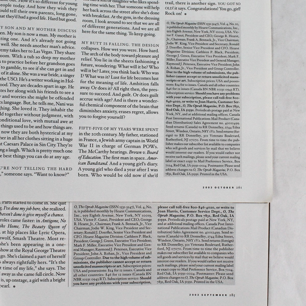 Lot of 3 O, The Oprah Magazine Sept & Oct 2003 + Special Supplement