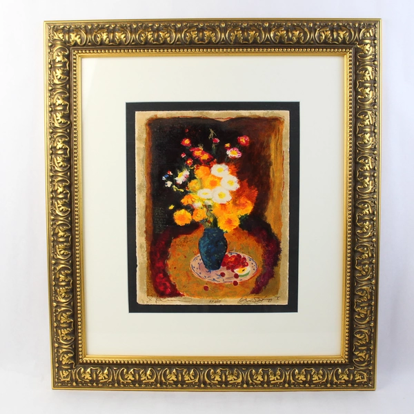 Tanya Wissotzky "Yellow Flower 2" AP 2/50 Framed Serigraph Signed Numbered
