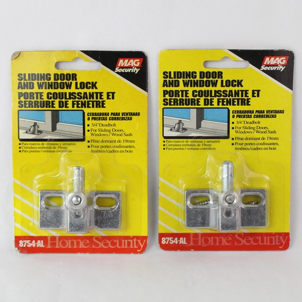 Lot of 2 MAG Security Sliding Door & Window Locks Model 8754 AL - New in Box