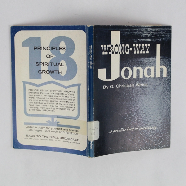 Wrong-Way Jonah by G. Christian Weiss 1967 Paperback Ex-Library
