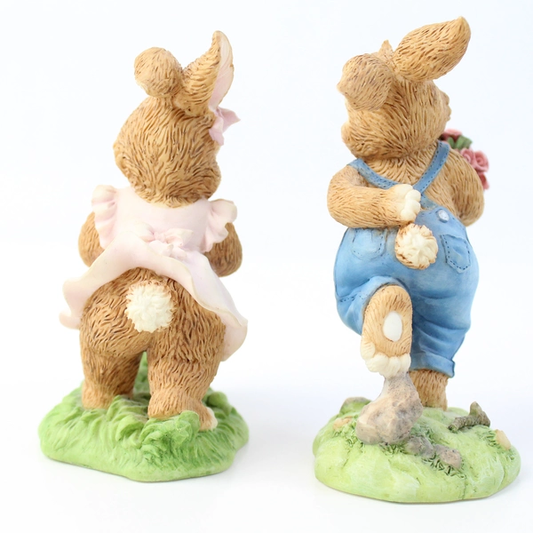 Set of 2 Second Nature Design Bunny Tales Figurines 1997/1998