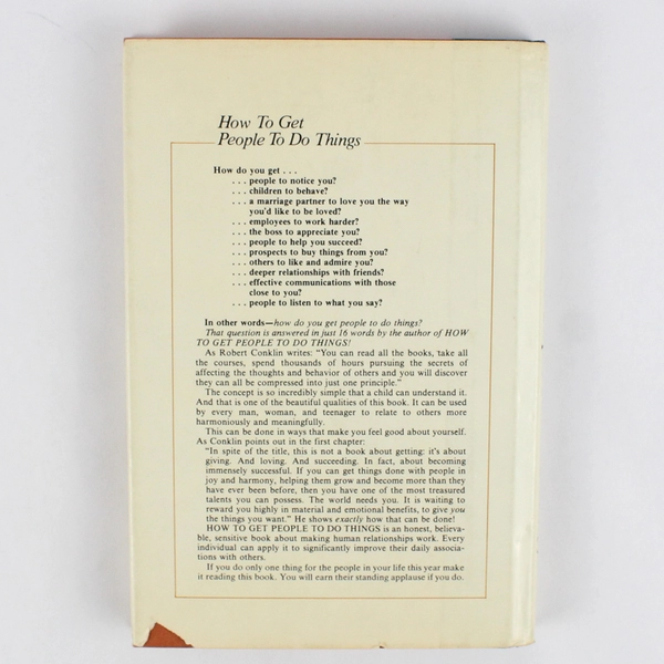 How To Get People To Do Things By Robert Conklin 1979 Hardcover