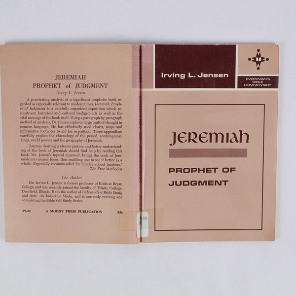 Jeremiah Prophet of Judgment by Irving L Jensen 1966 Ex Library PB