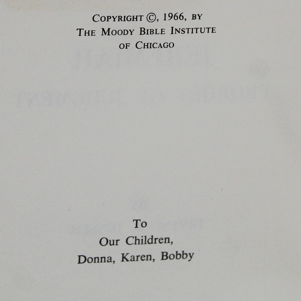 Jeremiah Prophet of Judgment by Irving L Jensen 1966 Ex Library PB