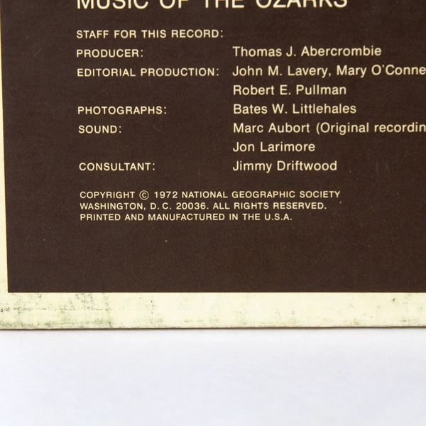 Music Of The Ozarks 1972 National Geographic LP Record Album - Pre-Owned