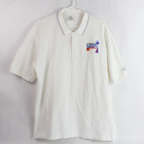 FIFA Women's World Cup USA 2003 Adidas White Knit Short Sleeve Polo Shirt XL 