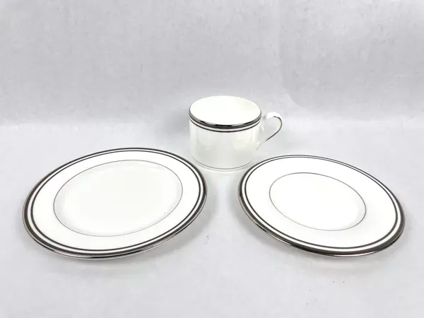 Lenox Federal Platinum Choco 5-Piece Dinner Set White & Brown Classic Style