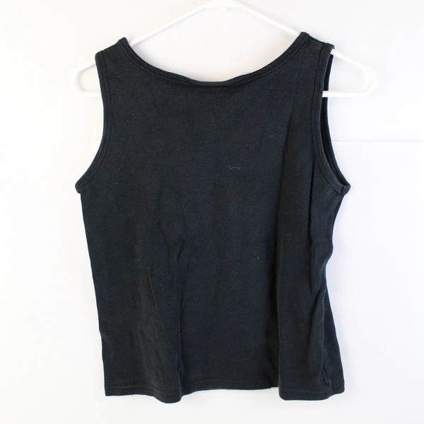 Anvil Trinity Ceramic Supply Black Graphic Cropped Tank Top Women's Size Large