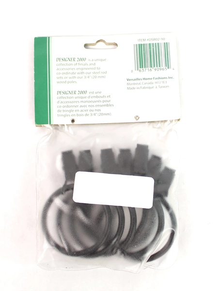 Versailles Designer 2000 Lot of 7 Black Clamp Rings 2" - Sealed Package