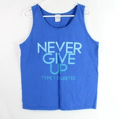 Gildan Type 1 Diabetes Never Give Up Tank Top Unisex M Blue 100% Cotton