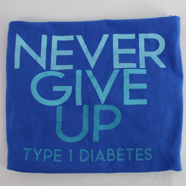 Gildan Type 1 Diabetes Never Give Up Tank Top Unisex M Blue 100% Cotton