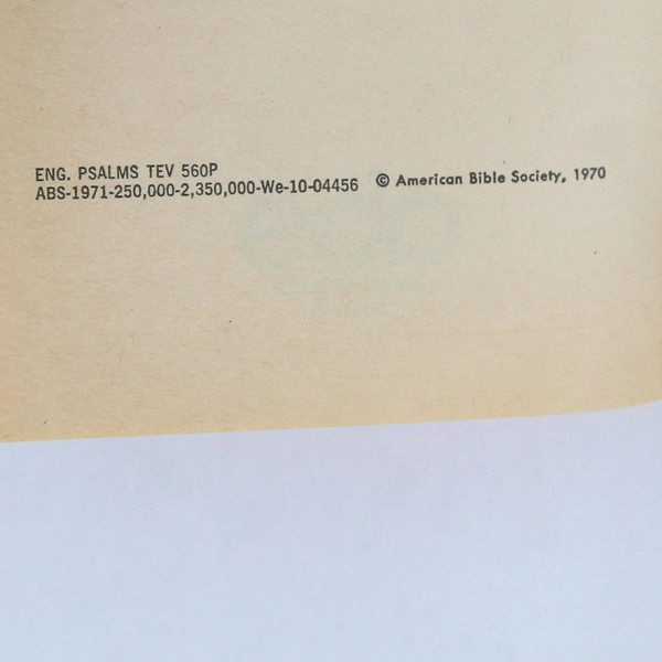 The Psalms For Modern Man in Today's English Version 1970 Paperback Ex-Library