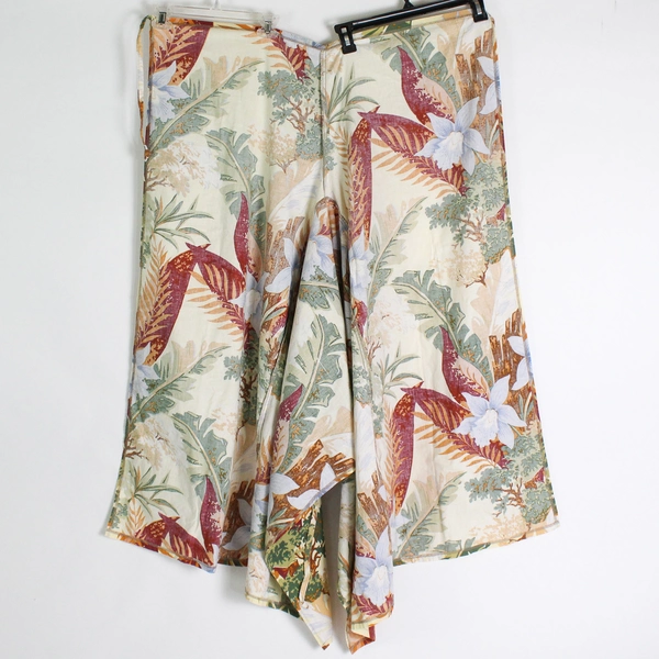 Slit Slax Comfort Clothing Multicolor Tropical Themed Pants Women's Medium