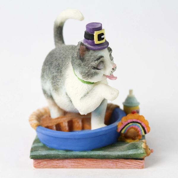 Danbury Mint Nov Cat Calendar Month Thanksgiving Figurine By Gary Patterson