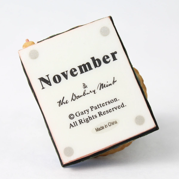Danbury Mint Nov Cat Calendar Month Thanksgiving Figurine By Gary Patterson