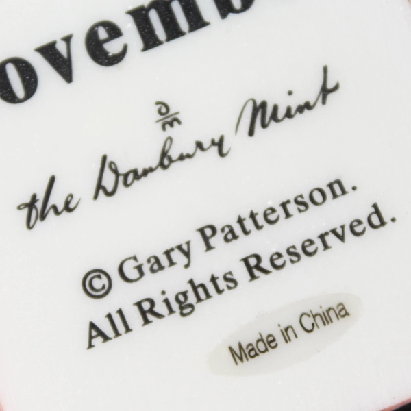 Danbury Mint Nov Cat Calendar Month Thanksgiving Figurine By Gary Patterson