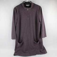 NorthStyle Dark Lavender Purple 1/4-Zip Knee-Length Dress Women's Large
