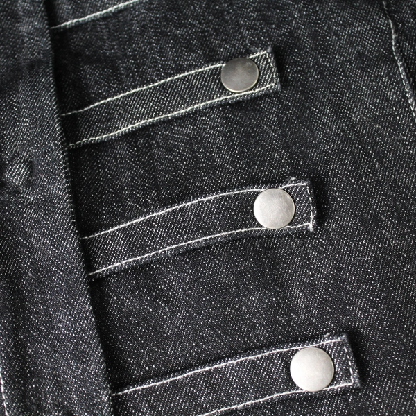 Ateliers Rare Toggery Black Denim Snap Button Jacket Women's XS