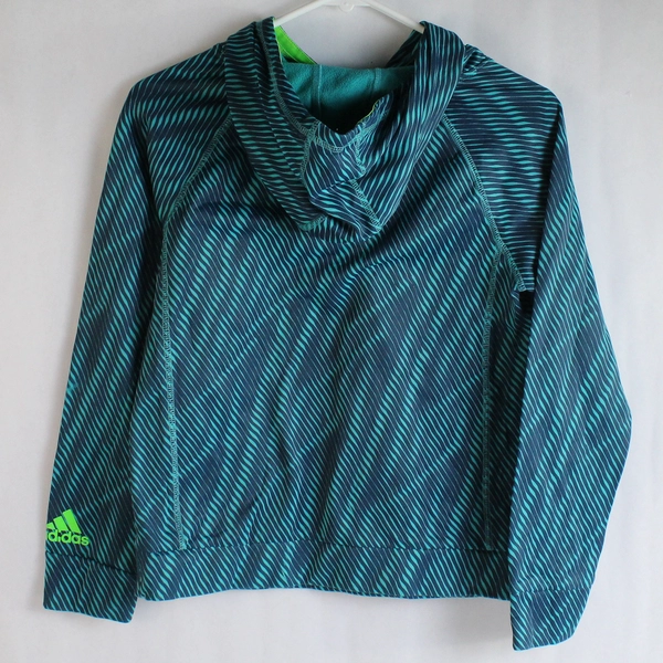 Adidas Teal and Green Hooded Sweatshirt Boy's Size M (10-12)