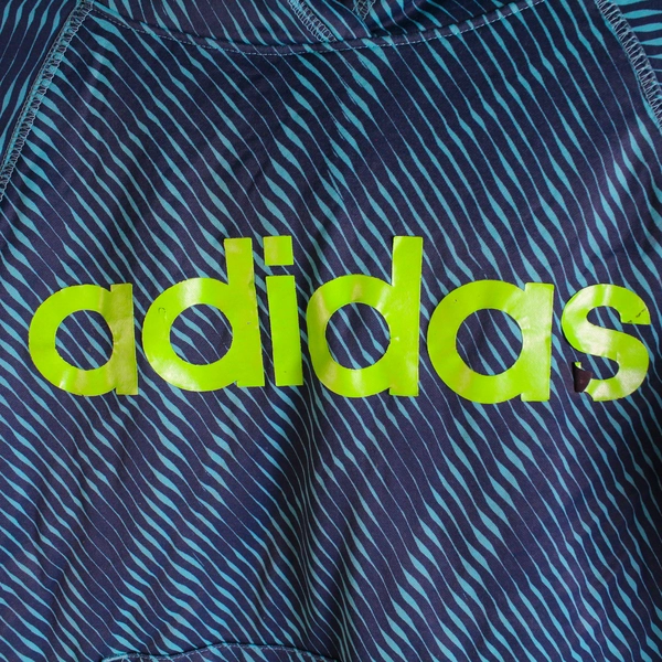 Adidas Teal and Green Hooded Sweatshirt Boy's Size M (10-12)