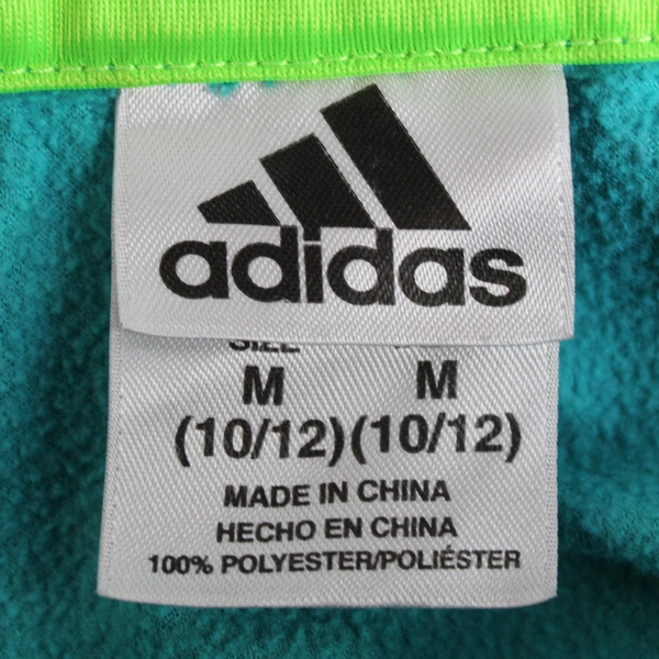 Adidas Teal and Green Hooded Sweatshirt Boy's Size M (10-12)