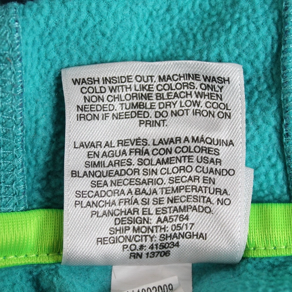 Adidas Teal and Green Hooded Sweatshirt Boy's Size M (10-12)