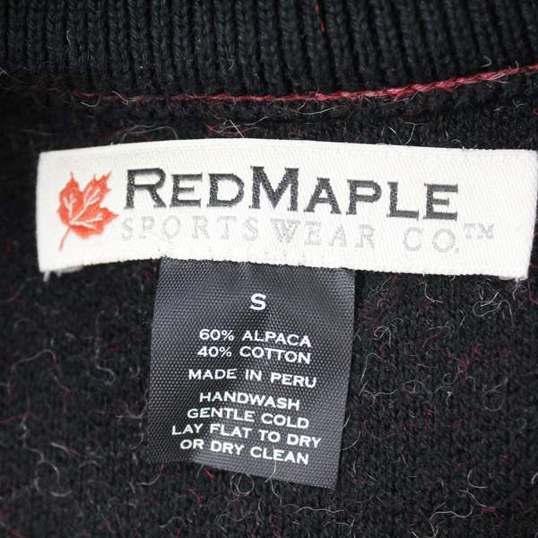 Red Maple Alpaca Wool And Cotton Zip-Up Sweater Vest Women's Size Small