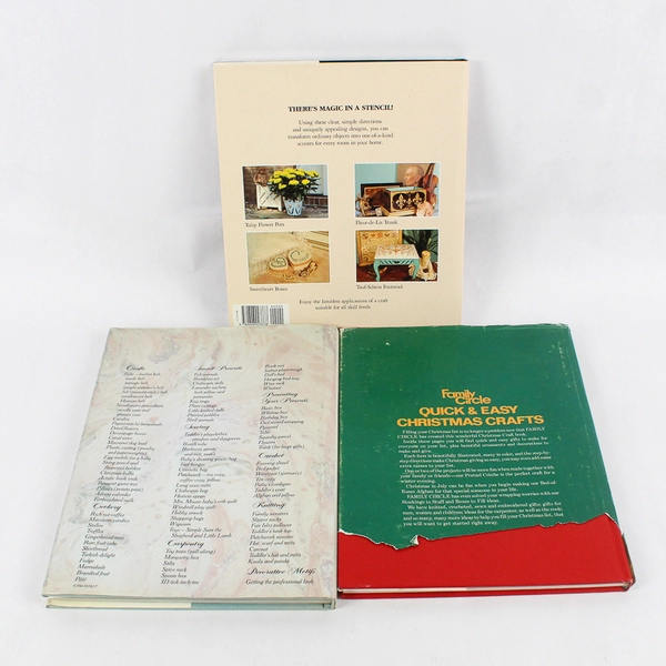 Lot Of 3 Vintage Hardcover Crafting Gifting Books Christmas Stenciling Presents