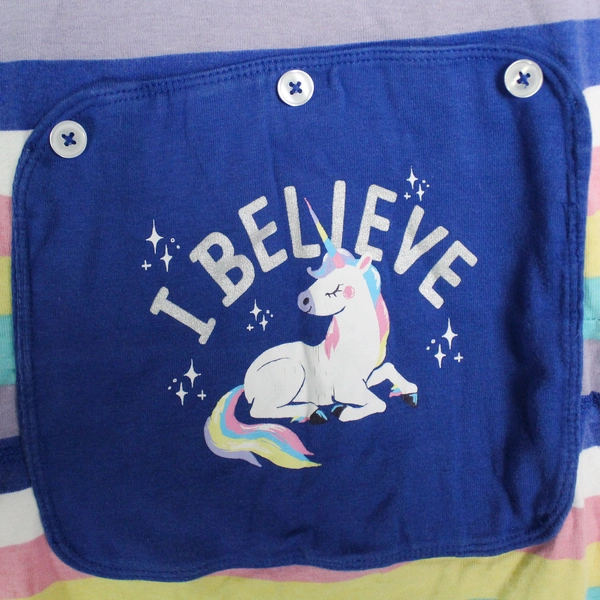 Little Blue House One Piece Body Suit Unicorn Pajamas Kid's Size 12
