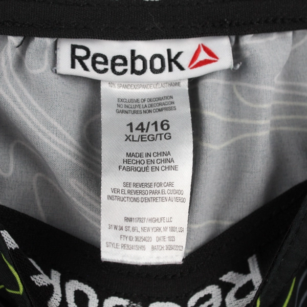 Reebok Black Gray and Green Athletic Shorts Youth Size XL 14/16