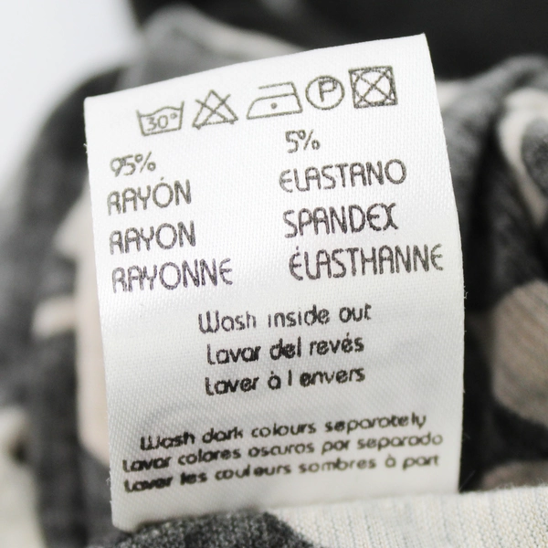 Luna Claire Black Gray Geometric Print Fold-Over Waist Skirt Women's Size 10