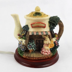 Vintage Albert E Price Resin Teapot Rabbit House Lamp