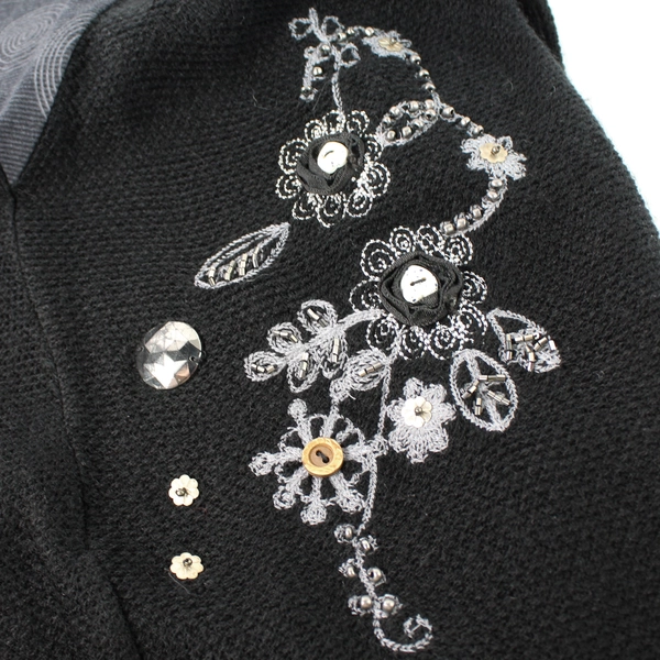 Moka Sport Black and Gray Knit Patchwork Dress Women's Small Flawed